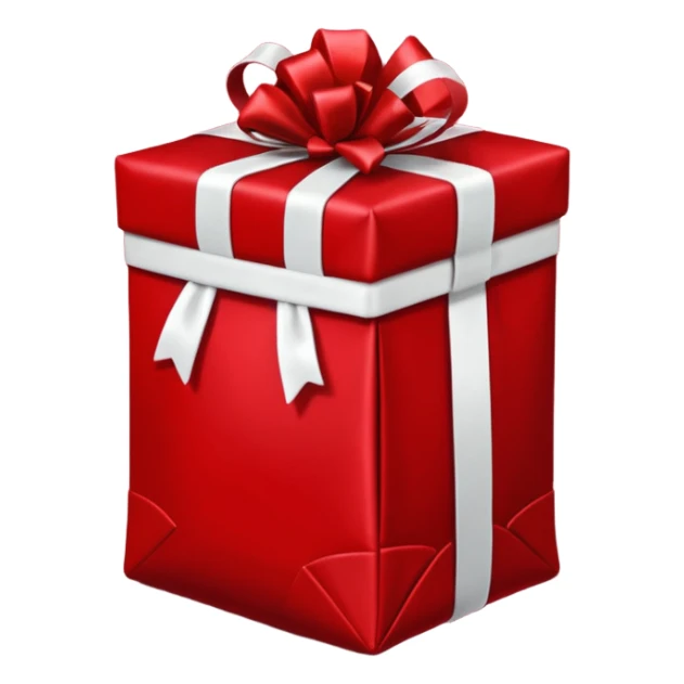 red Christmas bag with red gift boxes with white bows sticker