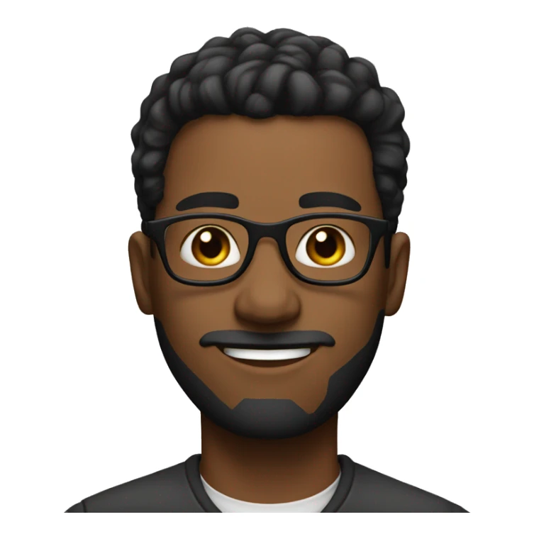 man with black taper fade hair, NO BEARD, glasses sticker
