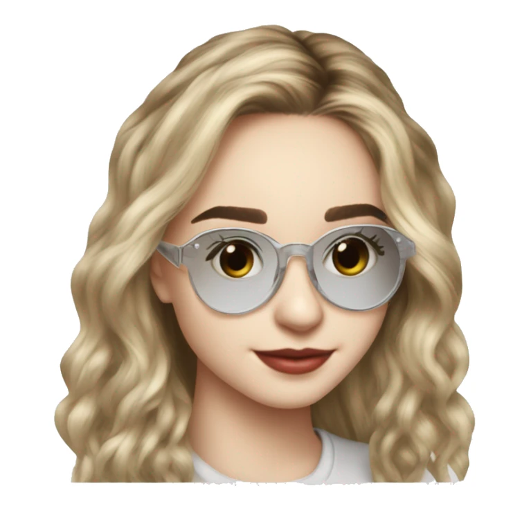 Sabrina Carpenter com óculos de grau estilo aviador transparente sticker