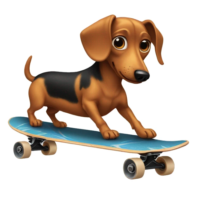 Weenie dog riding a skateboard  sticker
