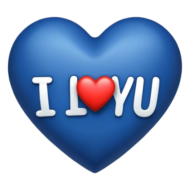 Dark Blue heart with the words I Love You Ry in the middle  sticker