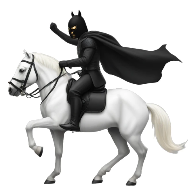 black mask warrior in black suit riding on a white horse sticker