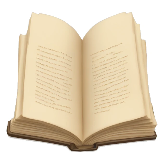 An open, hardcover book, depicted with a beige cover.  sticker