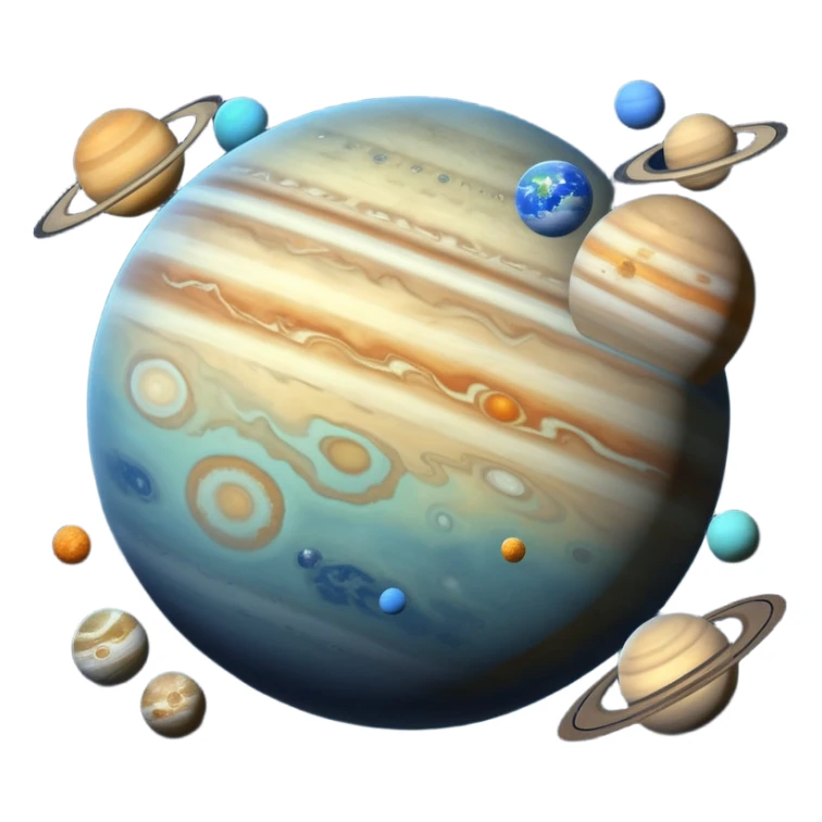 solar system with realistic planet colors and details sticker