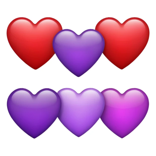 Heart emoji in red and purple  sticker