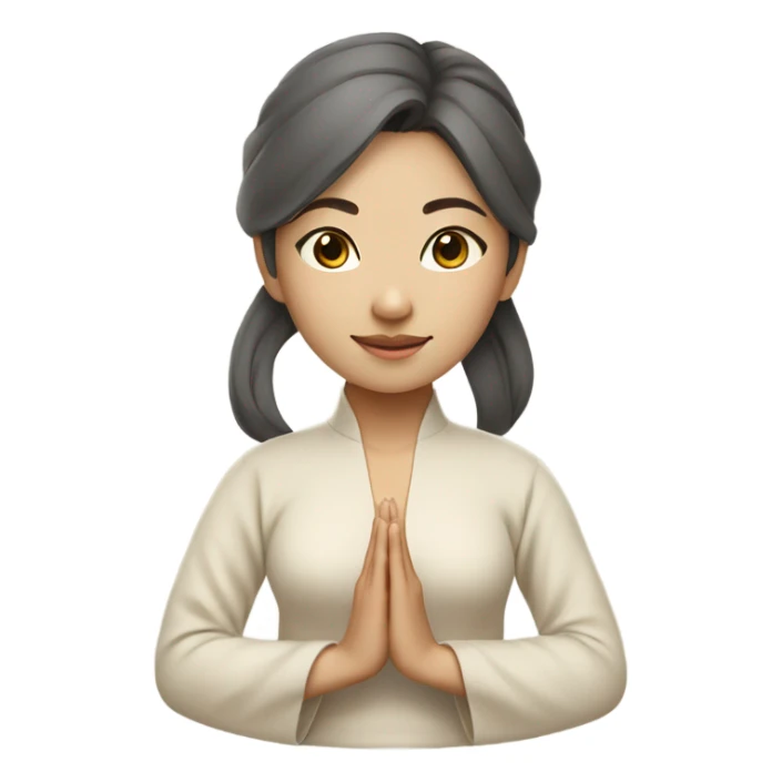 asian yoga girl light beige clothes  sticker