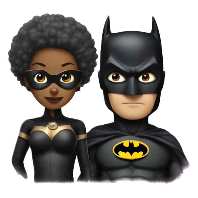 Batman and afro catwoman sticker