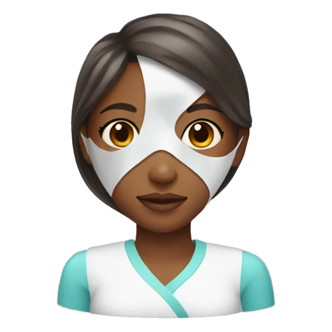 Girl with a skin care mask  sticker