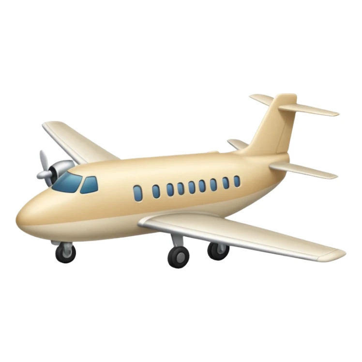 light beige (milky) airplane, Apple emoji style, no text sticker