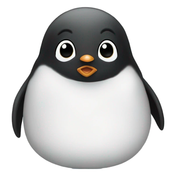 Baby penguin black heart sticker