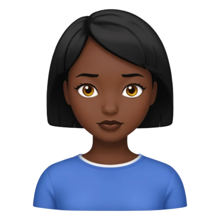 short hair queen black hair sticker