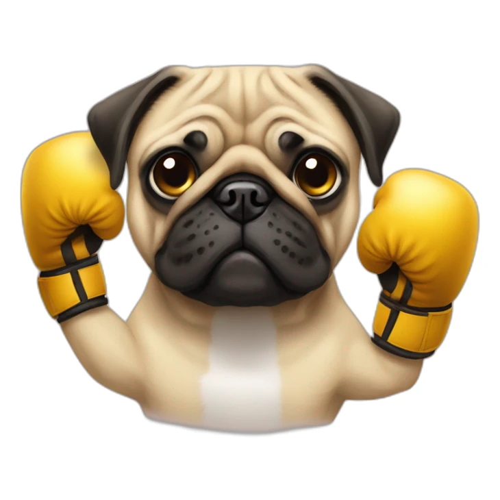 pug with boxing gloves and golden with boxing gloves sticker