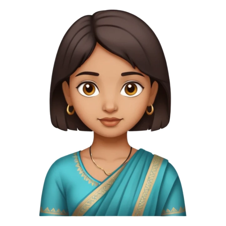 cute indian girl with short dark brown hair sticker
