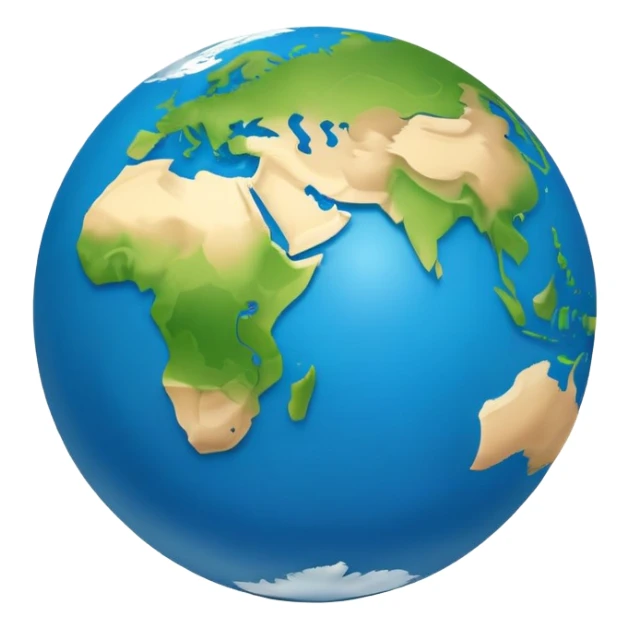 Minimalist Earth globe with landmasses shaped like 812 and also with large, bold "812" text prominently displayed across the globe, iOS emoji style sticker