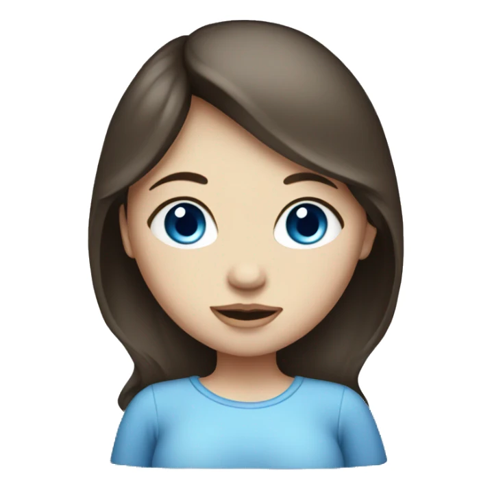 Brunette, white with blue eyes pregnant girl sticker