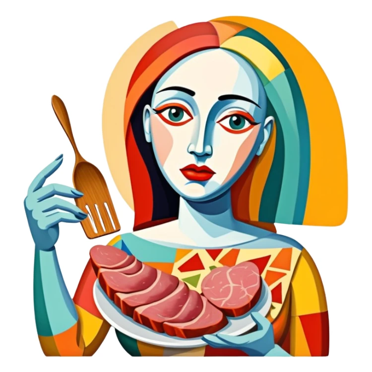 picasso abstract SPAM MEAT woman painting sticker