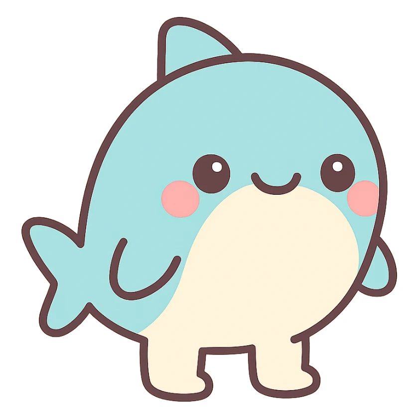 shark with legs, kawaii style sticker