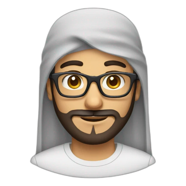 arab guy with square glasses and a beard without a mustache sticker