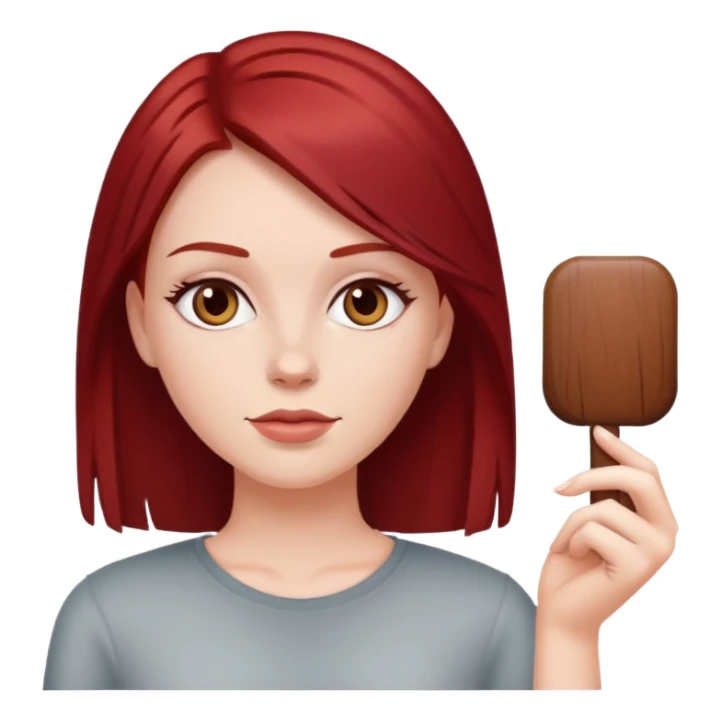 white girl with dark red straight hair sticker