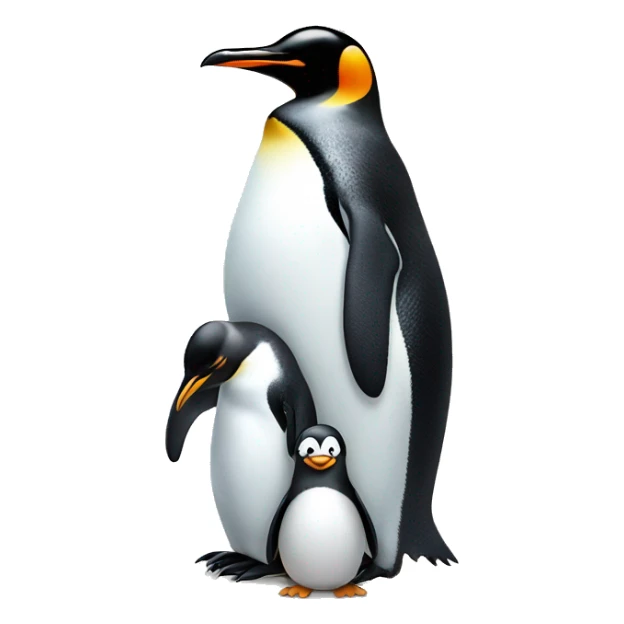 A Father penguin with his son and his daughter  sticker