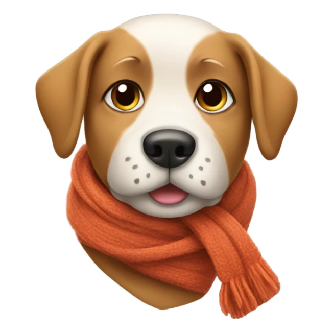 dog with a cozy scarf sticker