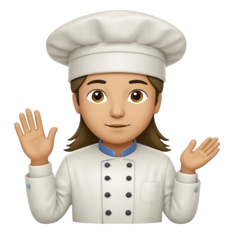 Chef pelinegra pelo largo y liso sticker