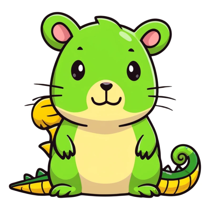 cute hybrid of crocodile and hamster sticker