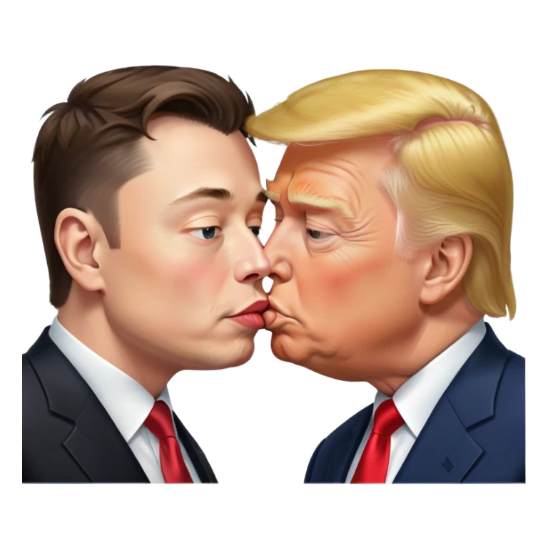 elon musk and donald trump kissing  sticker