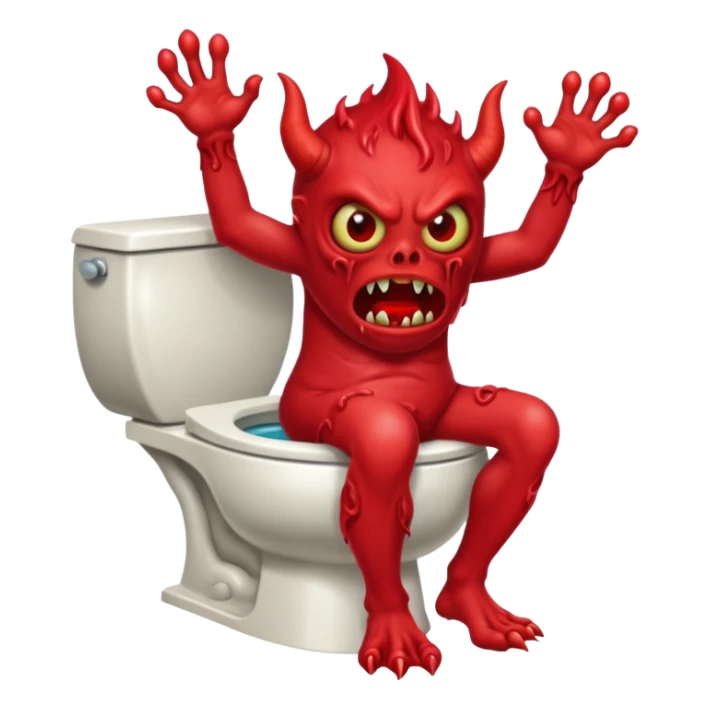 a monster demon coming out of the toilet sticker