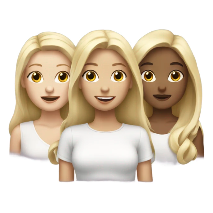 three blonde girls with small white bag  sticker