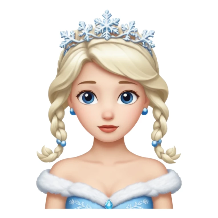 snow princess wearing snow chirsmas clothes looking at the front sticker