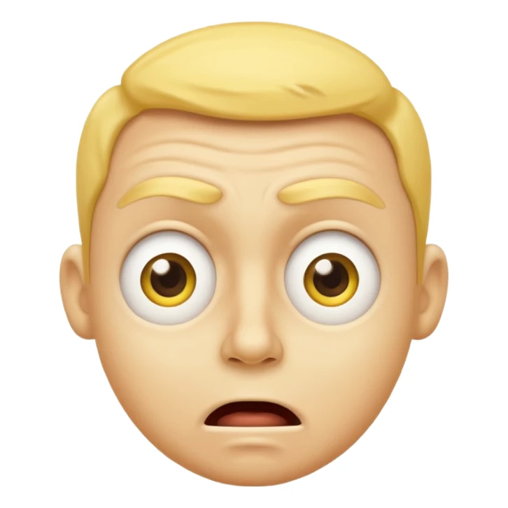 emoji generic yellow face but stressed and excited at the same time sticker