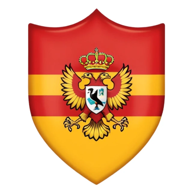 Bandera de españa con un águila marrón en el escudo sticker