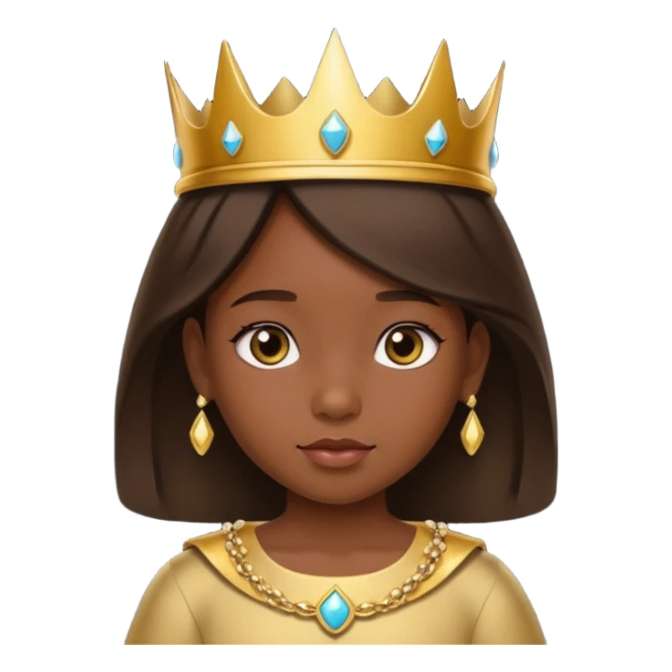 royal girl chid with dark skin sticker