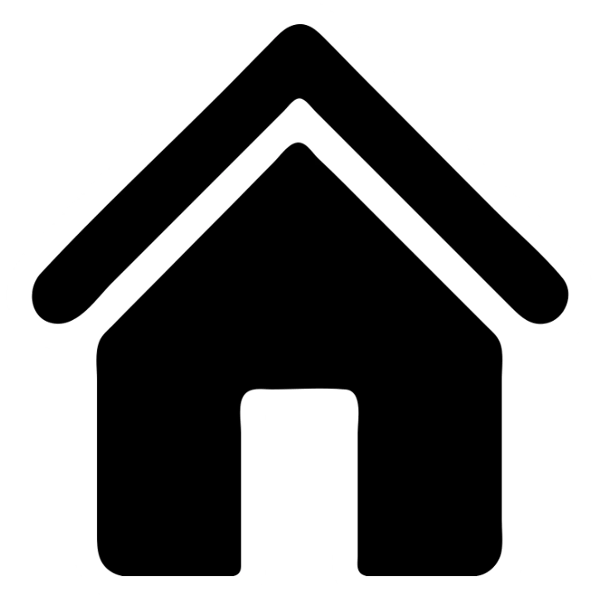 home icon, solid filled style, bold and minimal, no color sticker