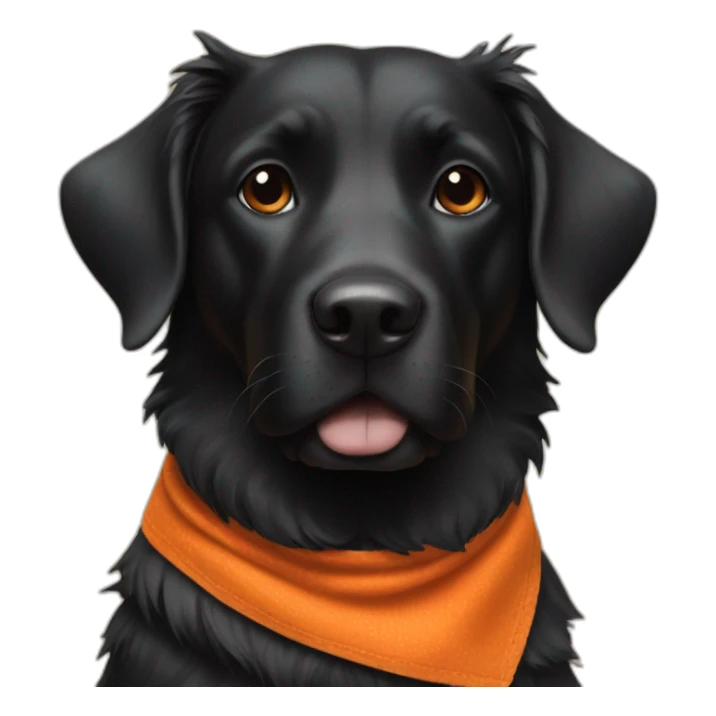 black dog with orange bandana around neck sticker