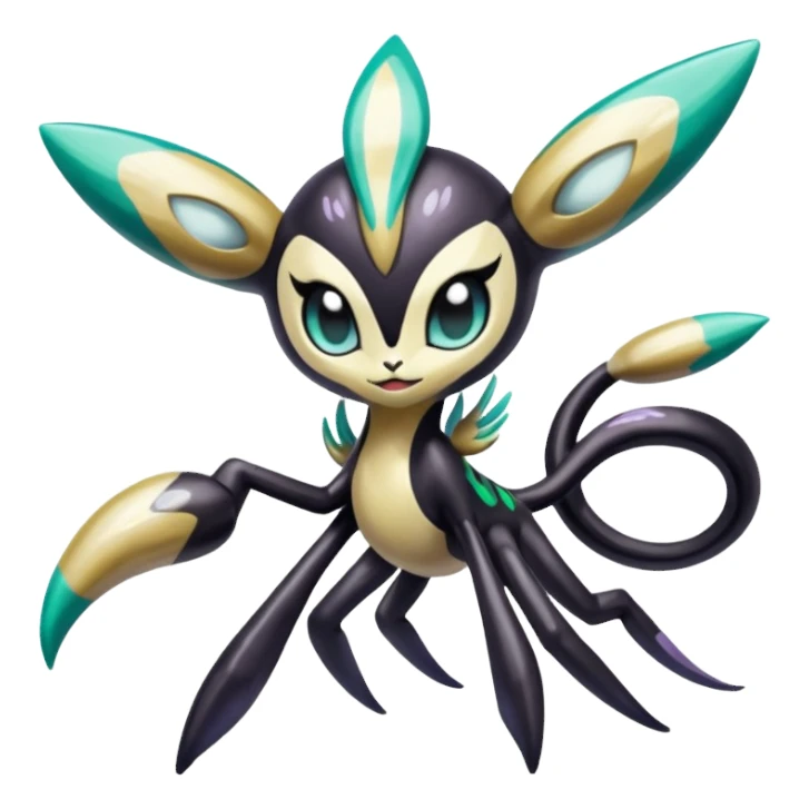 Colorful Shiny Edgy Cool Badass Painted Splashed Exotic Meloetta-Palkia-Venom-Fakémon-creature-hybrid sticker