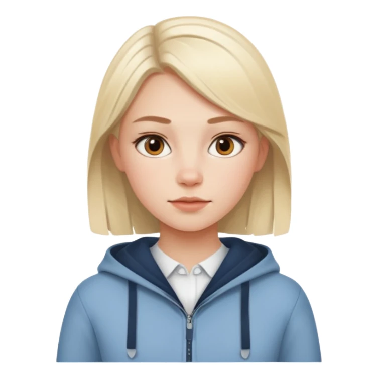 scandinavian girl with modern scandinavian clothes sticker