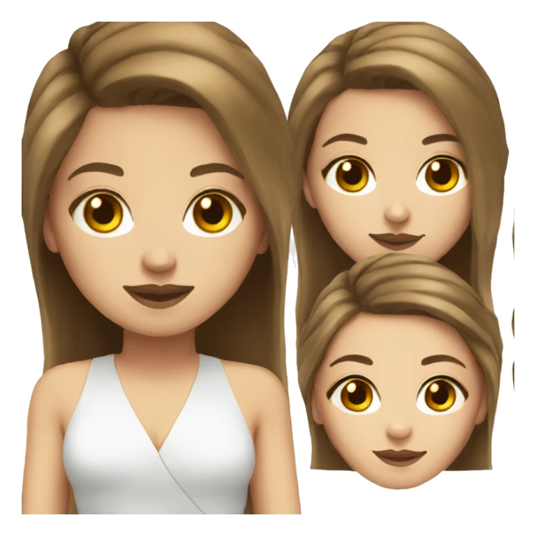 White Girl spa Brown hair sticker