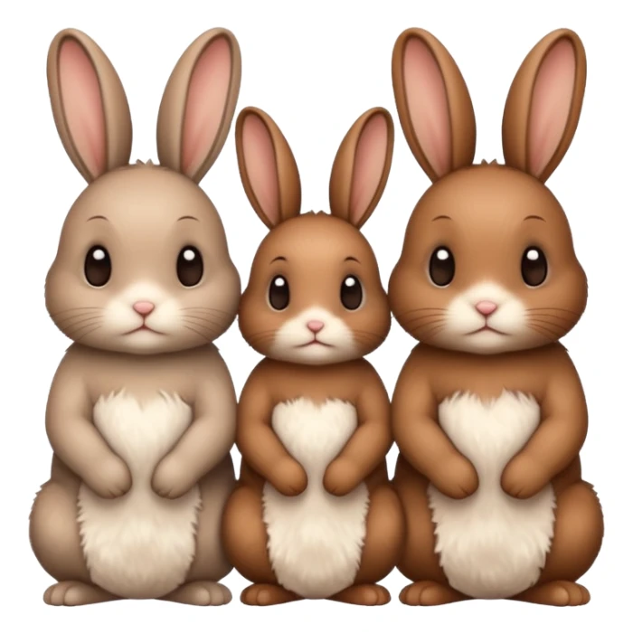 family of baby bunnies in line sticker