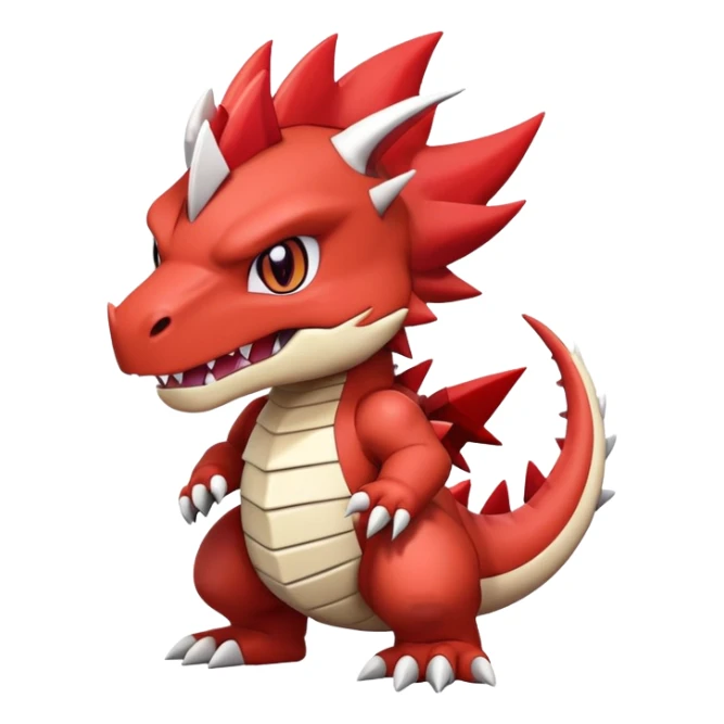 Cute Baby Chibi Digimon-Guilmon-Tyrantrum-Tyrunt-hybrid (full body) sticker
