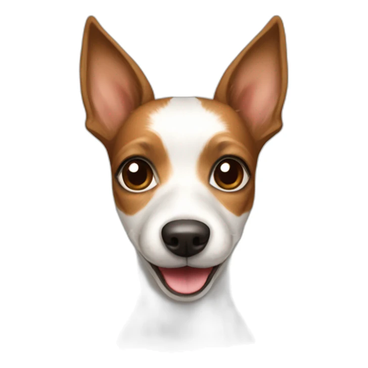 smiling female white and brown toy fox terrier with long fur sticker