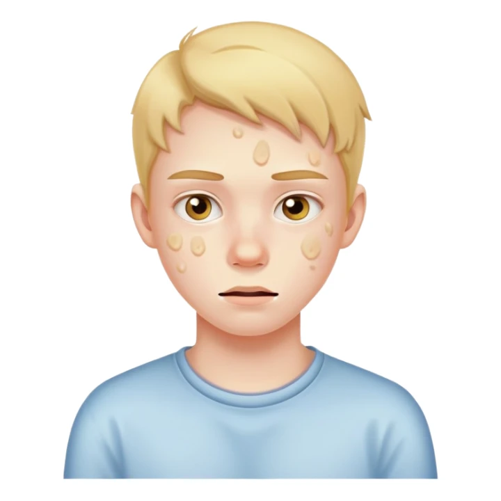 teenager face with acne breakout sticker