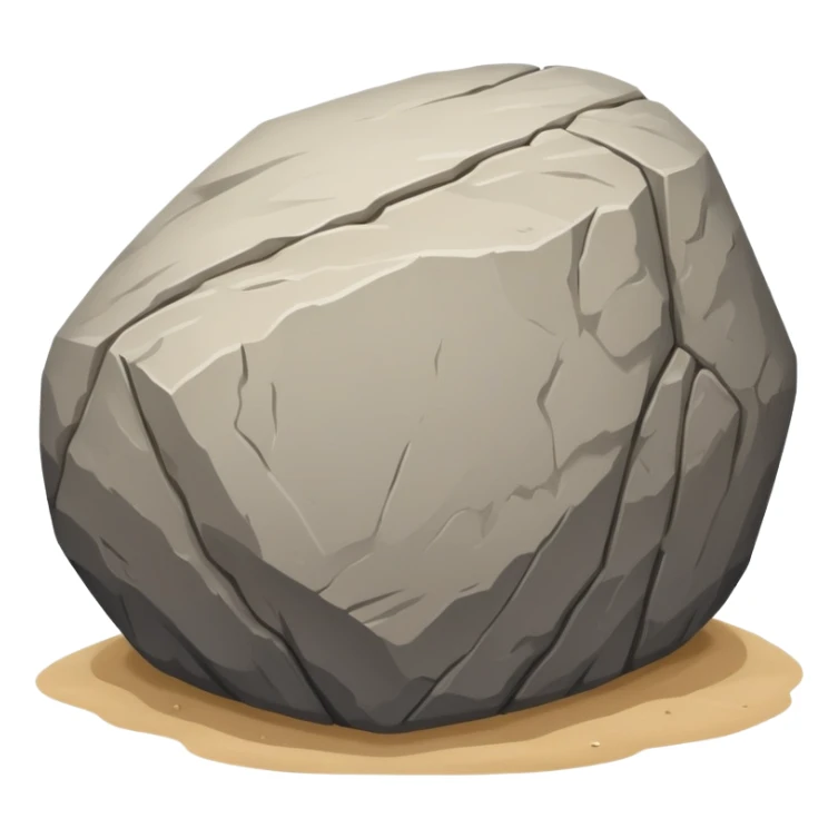 generate realistic detailed big stone on sand sticker