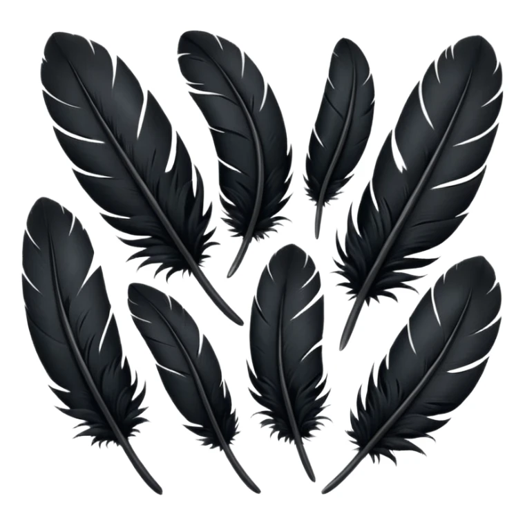 bundle of black feathers sticker