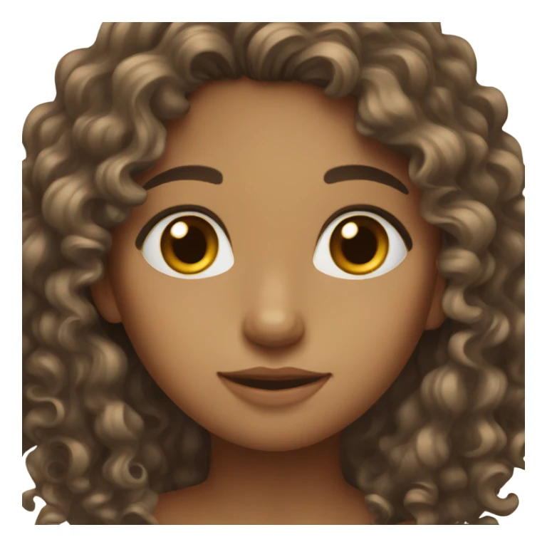 Brown eyed  long curly hair girl sticker
