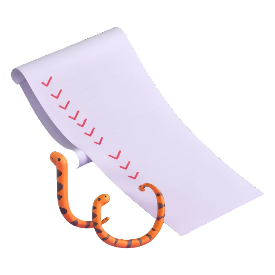 long curling to-do list paper looping up and down like a snake with tiny checkboxes fading into distance sticker