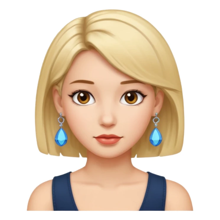 girl with bob hairstyle and earrings sticker