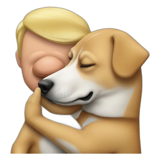 trump kissing a dog sticker