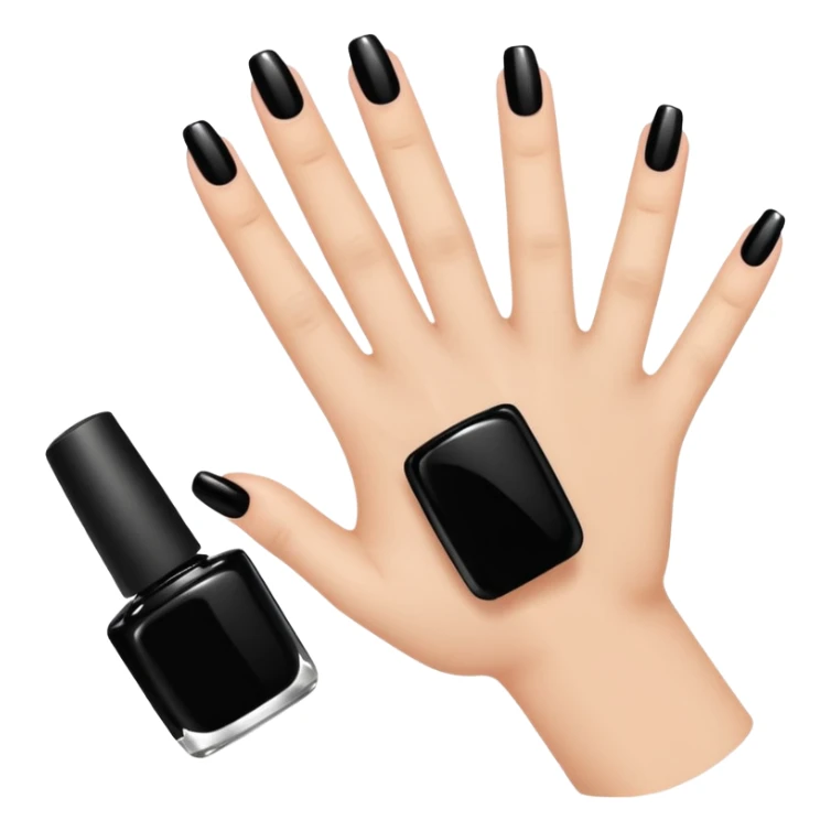 Black nail painting sticker